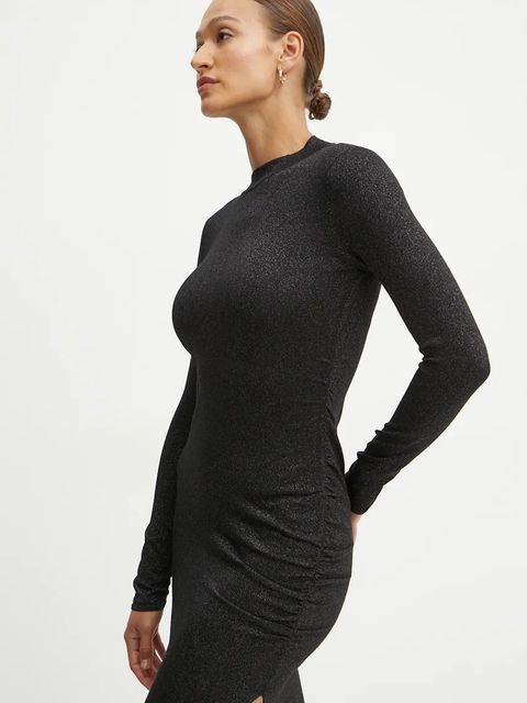 Twinset sukienka kolor czarny maxi dopasowana 242AT3011