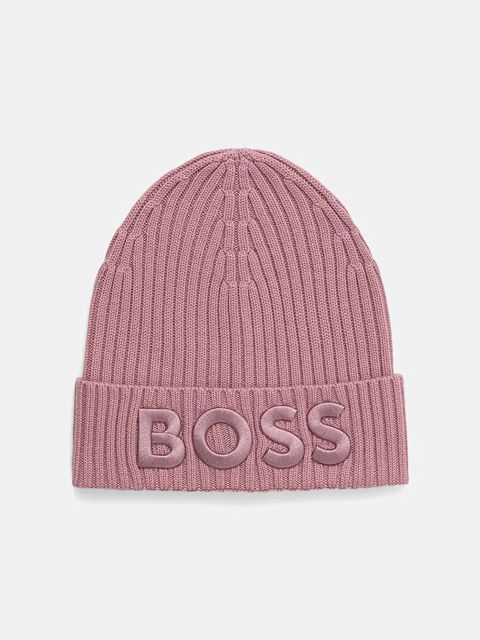BOSS czapka wełniana kolor różowy 50497815 - zdjęcie produktu nr 1