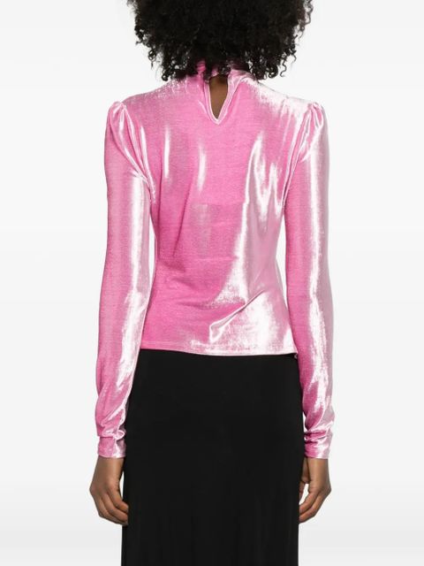 Rabanne neck-embellishment top - Pink