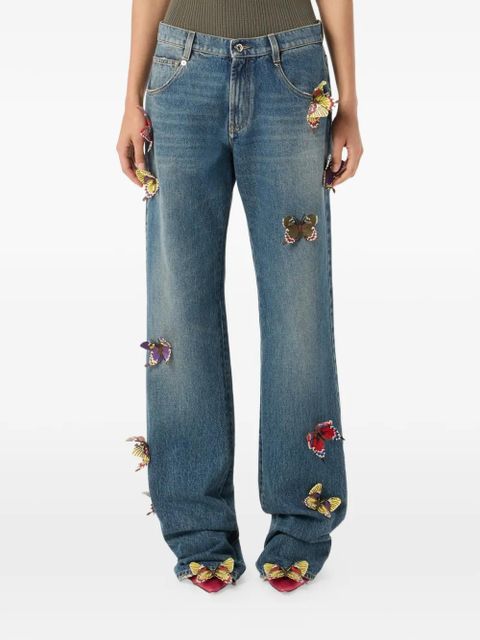Blumarine butterfly-embellishment jeans - Blue