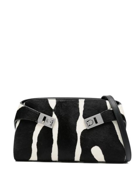 Ferragamo Hug zebra-print clutch bag - Black - zdjęcie produktu nr 1