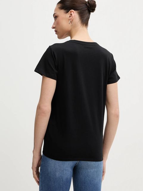 Liu Jo t-shirt bawełniany damski kolor czarny TA6056 JS923