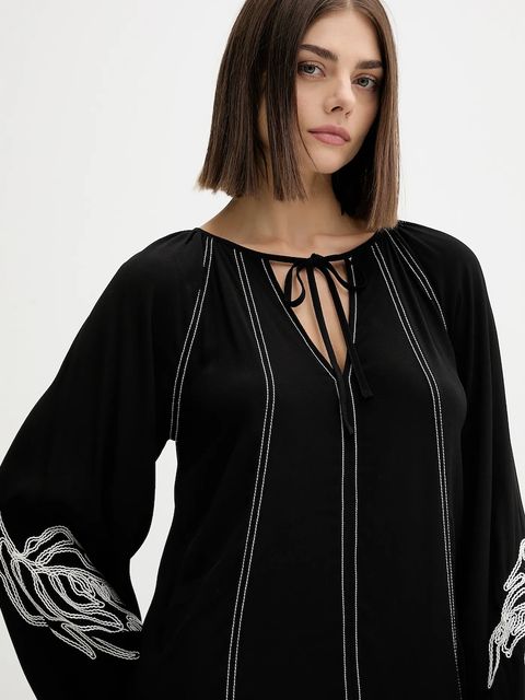 Desigual sukienka SILVIANEGRO kolor czarny mini rozkloszowana 25WWVW19