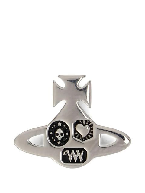 Vivienne Westwood cross skull heart earrings - Silver - zdjęcie produktu nr 1
