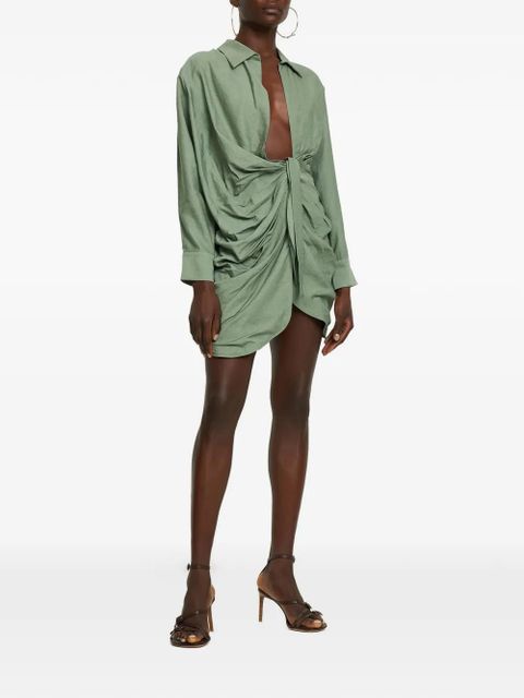Jacquemus La Robe Bahia asymmetric mini dress - Green - zdjęcie produktu nr 2