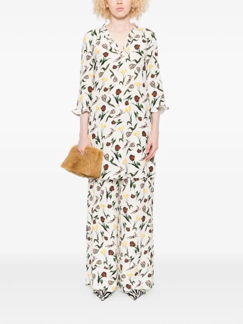 Marni tulips-hares-print trousers - White - zdjęcie produktu nr 2