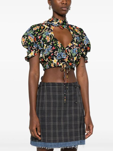Vivienne Westwood floral cropped blouse - Black