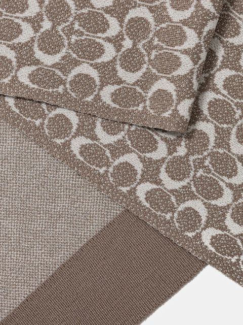 Coach szalik z dodatkiem wełny damski kolor beżowy gładki 29COWC540468