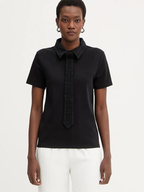 Karl Lagerfeld polo damski kolor czarny B1W17011 - zdjęcie produktu nr 1