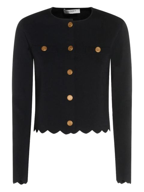 TWINSET buttoned-up scalloped jacket - Black - zdjęcie produktu nr 1