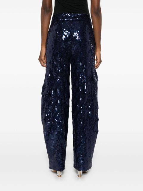 ROTATE BIRGER CHRISTENSEN sequinned cargo pants - Blue