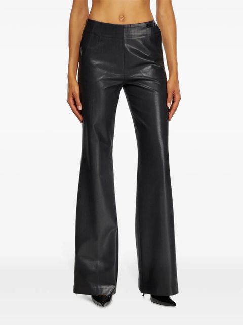 Diesel mid-rise flared trousers - Black