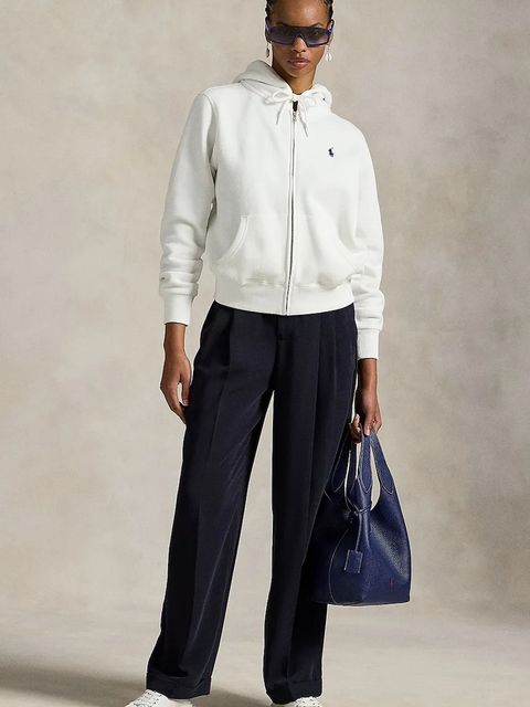 Polo Ralph Lauren bluza damska kolor biały z kapturem gładka 211971699 - zdjęcie produktu nr 2