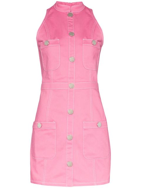 Balmain button detail sleeveless dress - Pink
