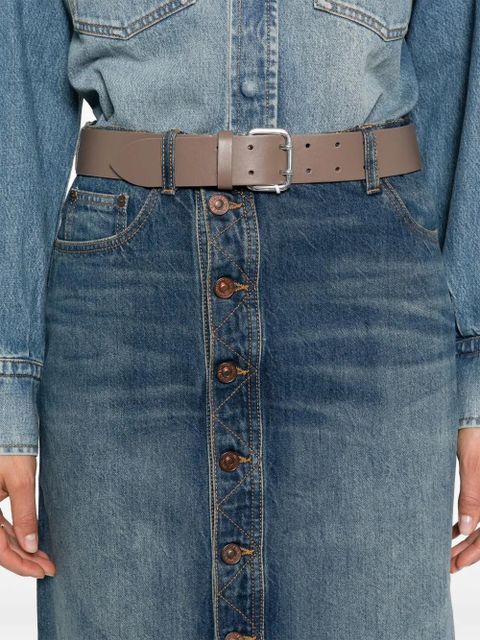 Victoria Beckham mid-rise denim midi skirt - Blue