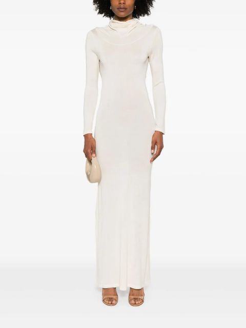 Aya Muse fine-knitted maxi dress - Neutrals