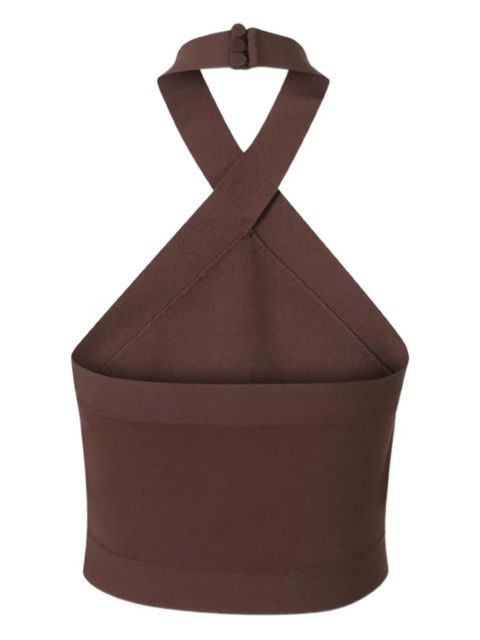 Cult Gaia cross-neck ribbed top - Brown - zdjęcie produktu nr 2