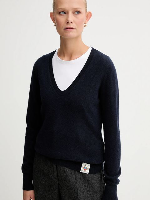Bally sweter kaszmirowy damski kolor granatowy lekki WKN0AO