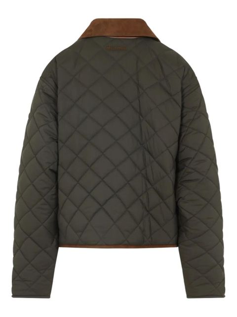 Miu Miu quilted bomber jacket - Green - zdjęcie produktu nr 2