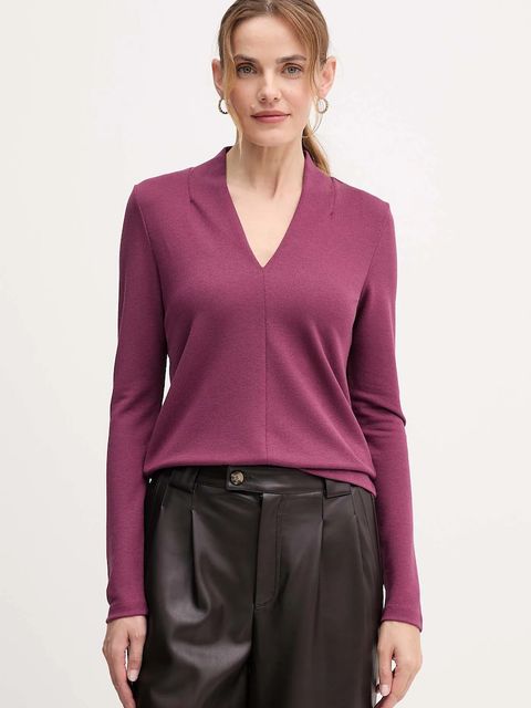 United Colors of Benetton bluzka damska kolor fioletowy gładka 31NLD401X - zdjęcie produktu nr 1