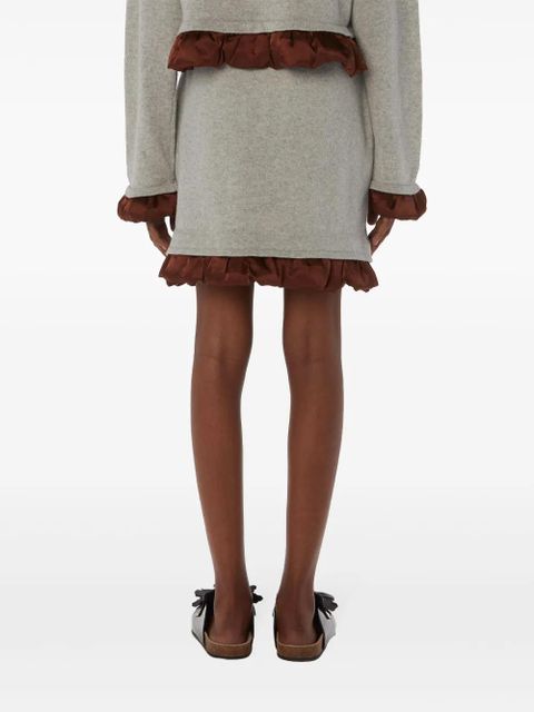 JW Anderson satin-trimmed mini skirt - Grey - zdjęcie produktu nr 2