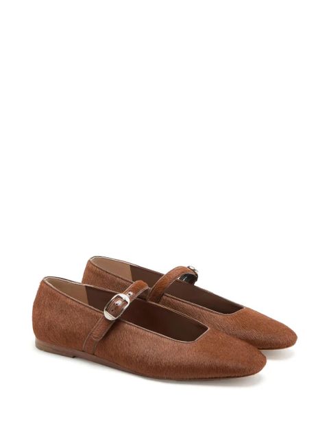 Le Monde Beryl Mary Jane pony hair buckle ballet flats - Brown