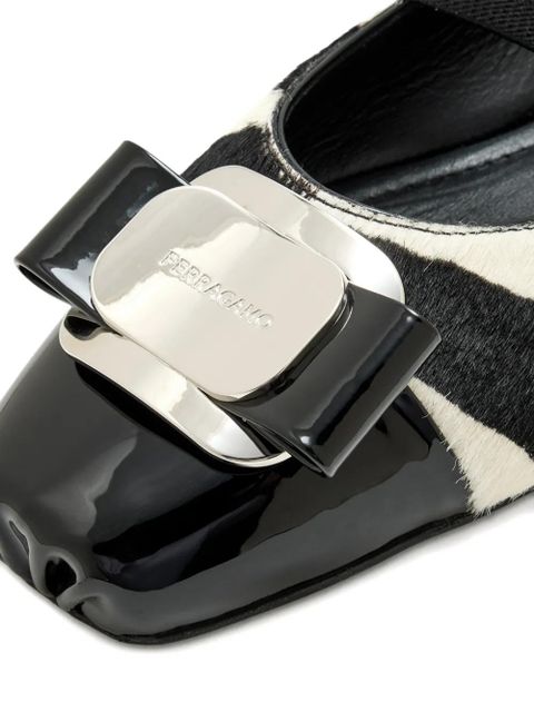 Ferragamo Vara zebra-print bow ballet flats - Black