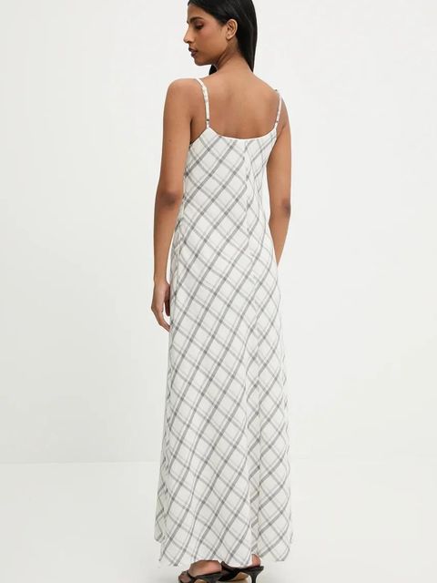 Answear.LAB sukienka bawełniana kolor szary maxi rozkloszowana - zdjęcie produktu nr 2