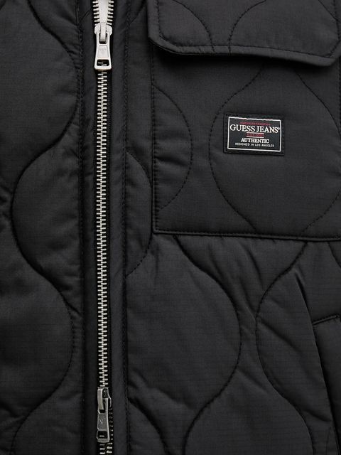 Guess Jeans bezrękawnik kolor czarny przejściowy W5YN76 WHG02