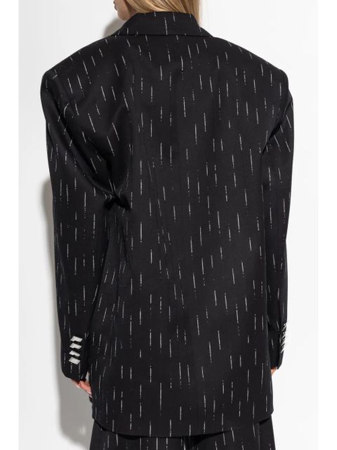 The Attico single-button wool-blend blazer - Black