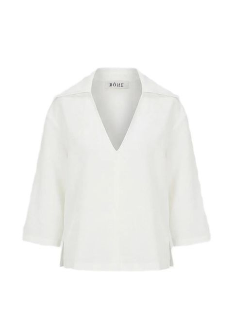 Róhe wingtip-collar top - White - zdjęcie produktu nr 1