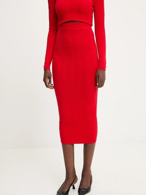 Answear.LAB sweter i spódnica damski kolor czerwony