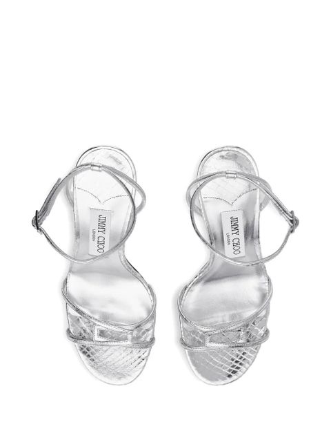 Jimmy Choo 100mm Leo ankle-strap open-toe sandals - Silver