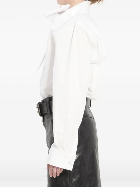 Saint Laurent lavallière-collar cotton shirt - White