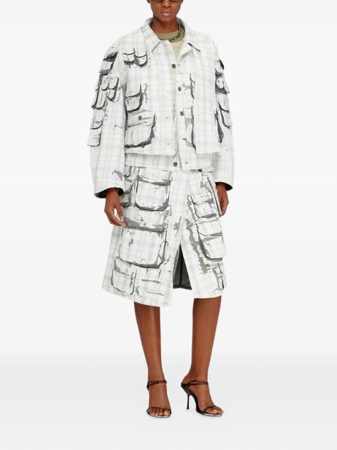 Diesel De-Vorin-Fsi1 midi A-line skirt - Grey