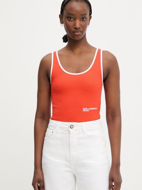 Karl Lagerfeld Jeans top damski z bawełny - zdjęcie produktu nr 1