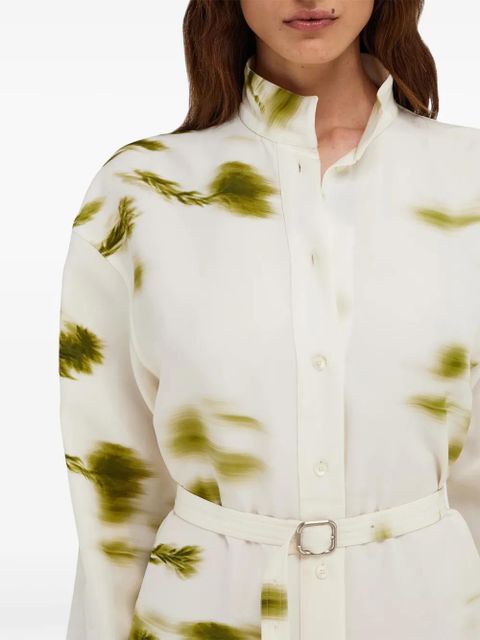 Ferragamo Blossom print shirt dress - White