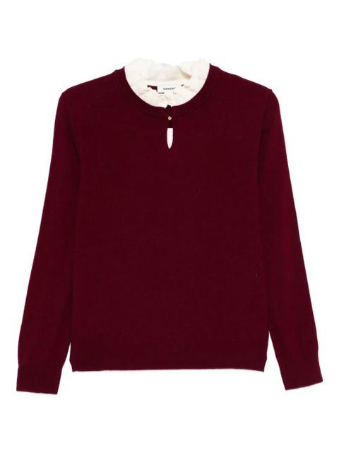 SANDRO ruffled-collar sweater - Red - zdjęcie produktu nr 1
