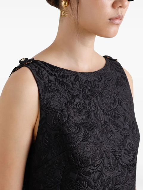 Dolce & Gabbana DNA floral-embroidered mini dress - Black