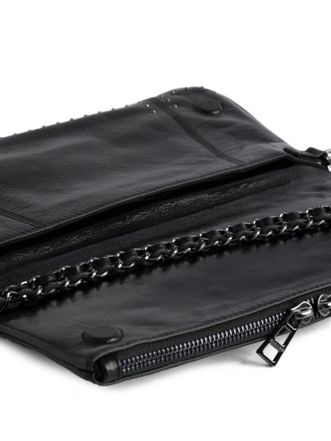 Zadig&Voltaire Rock Vintage studs wings clutch bag - Black
