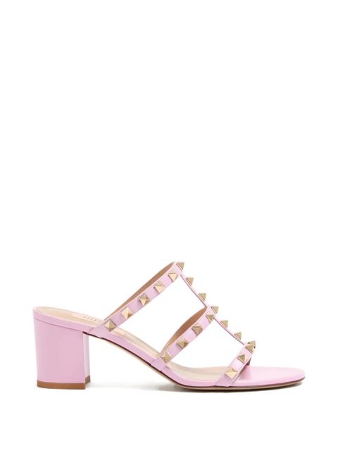 Valentino Garavani Rockstud calfskin-leather heeled sandals - Pink - zdjęcie produktu nr 1