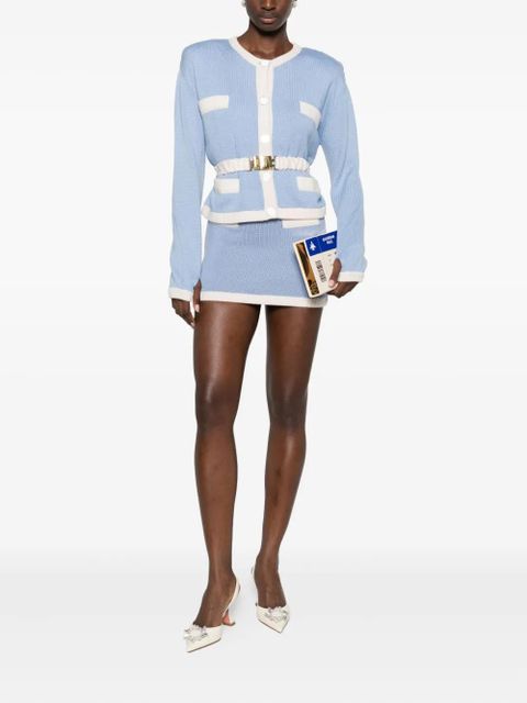 Rowen Rose two-tone belted cardigan - Blue