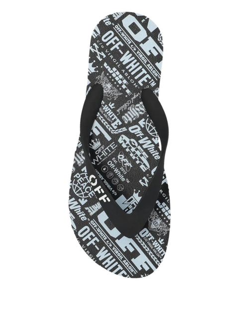 Off-White logo-print flip-flops - Black