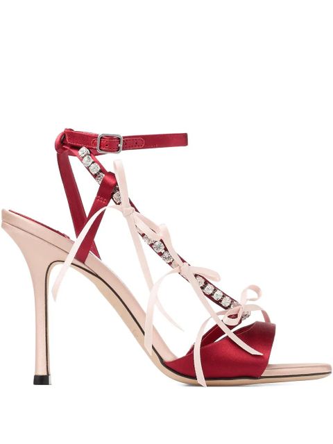 Jimmy Choo 100 mm crystal-embellishment sandals - Red - zdjęcie produktu nr 1