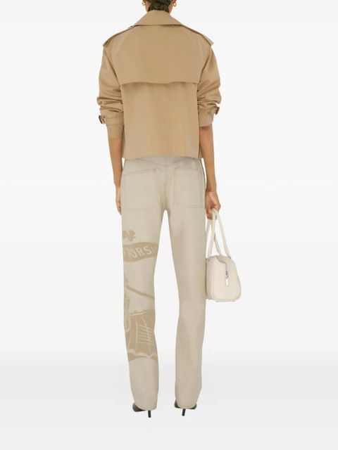 Burberry cropped gabardine Mayfair trench jacket - Neutrals