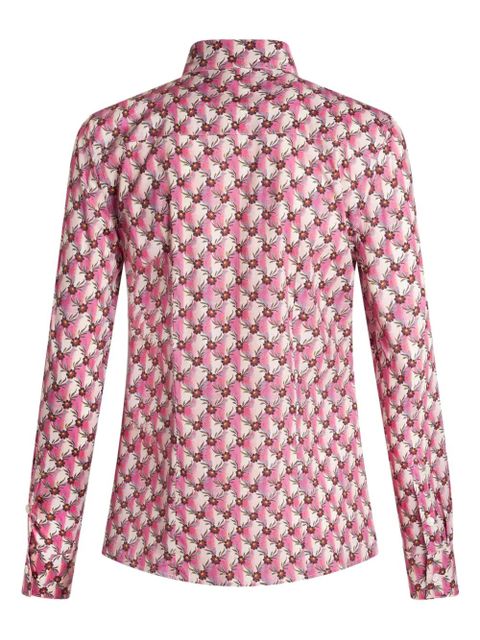 ETRO floral-monogram cotton shirt - Pink