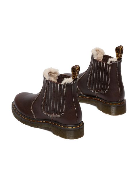 Dr. Martens sztyblety skórzane 2976 Leonore II damskie kolor brązowy na platformie lekko ocieplone DM41418200 - zdjęcie produktu nr 2