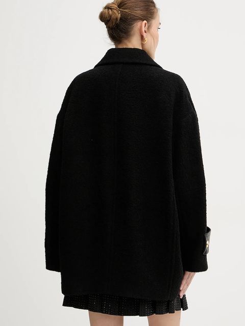 Pinko płaszcz z domieszką wełny kolor czarny 105559 A2SH