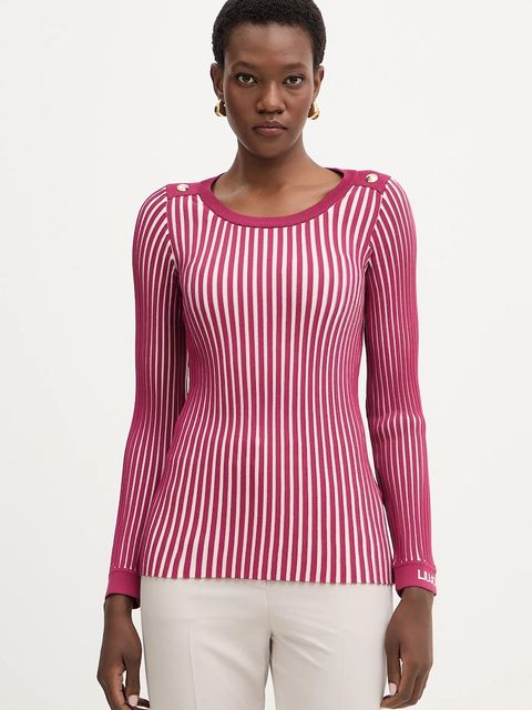 Liu Jo sweter damski kolor różowy lekki TA6305 MS55N - zdjęcie produktu nr 1