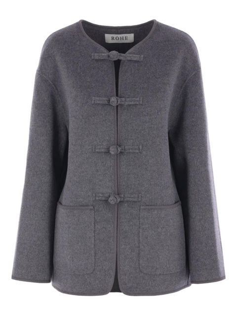 Róhe embroidered-trim crew-neck jacket - Grey - zdjęcie produktu nr 1